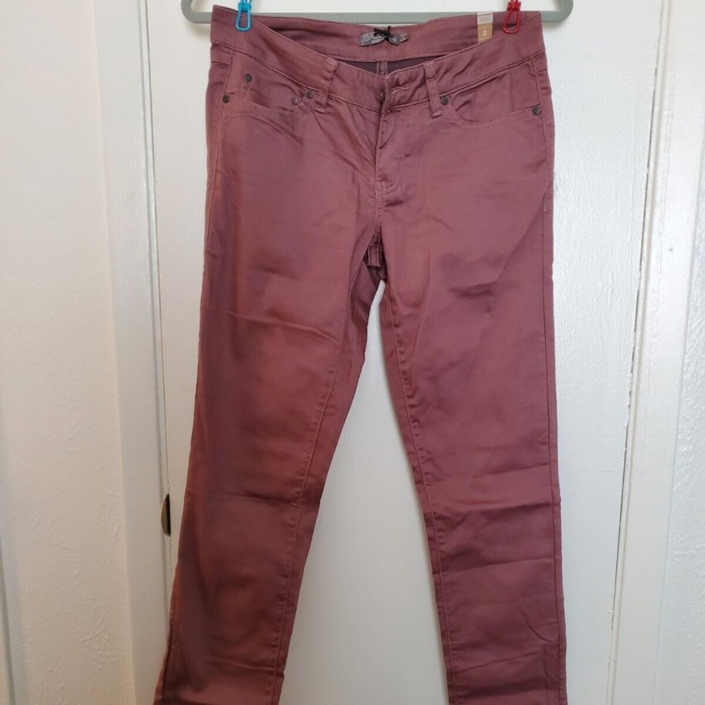 prAna KARA JEANS Organic Dark Mauve Slightly Skinny Women 2/26 BNWT $89